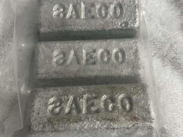 Lead ingots by the pound.