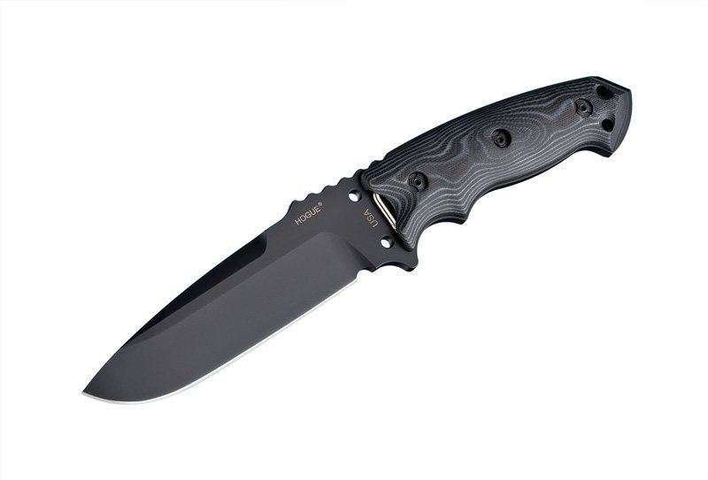 Hogue EX-F01 5 1/2 inch Fixed A-2 G10 G-Mascus Black Scales Drop Point Blade