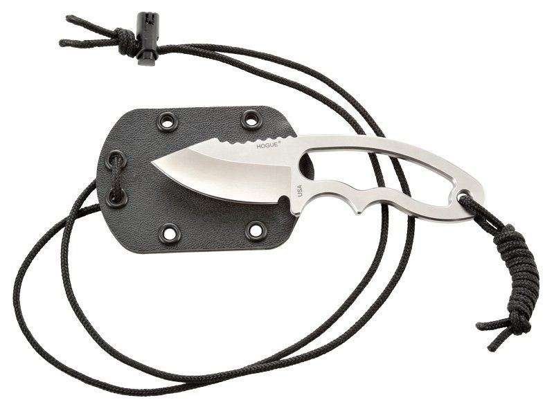 Hogue EX-F03 Neck Knife 2.25 inch Clip Point Blade Tumble Finish 5.5 inch OAL Black Sheath