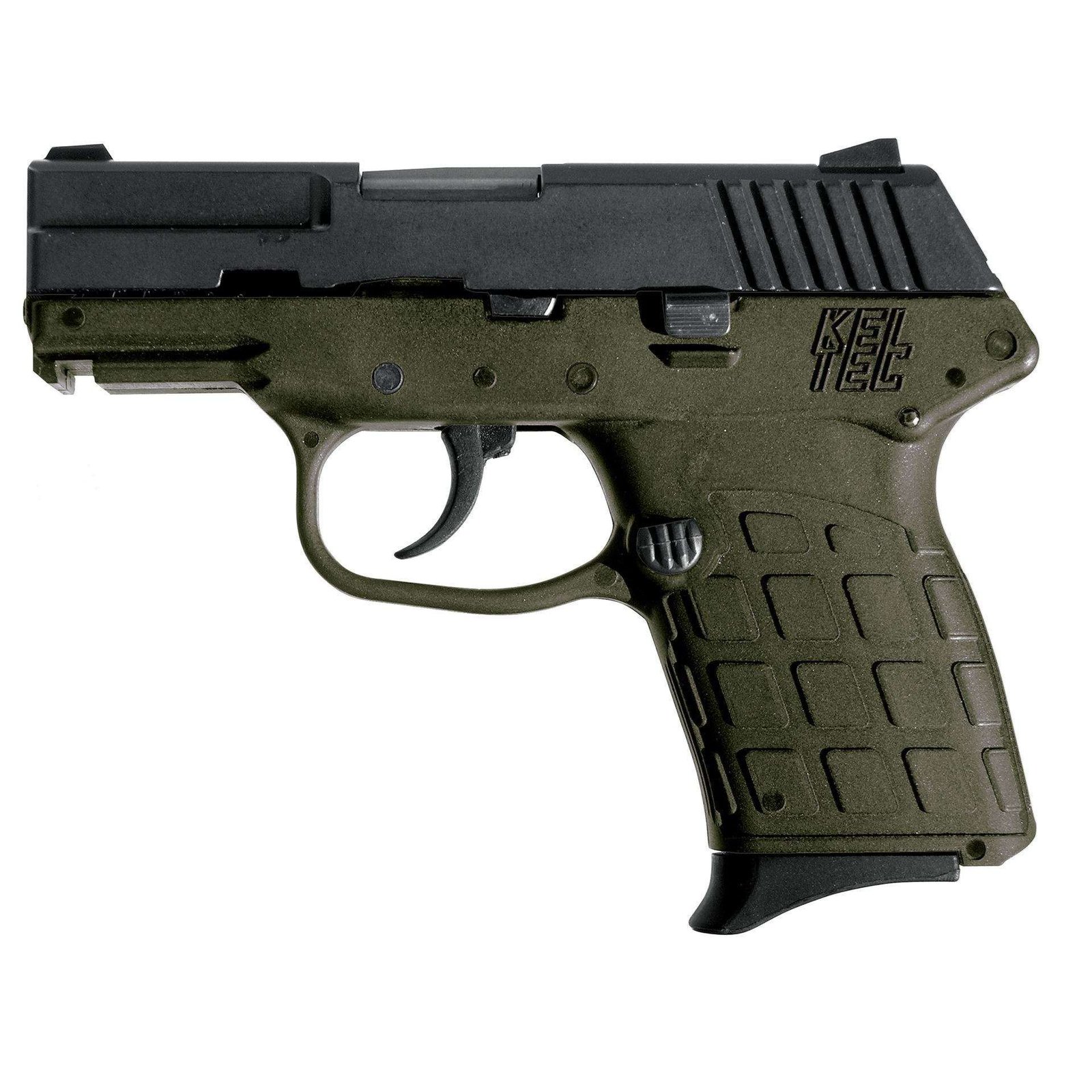 KelTec PF-9 Semi Auto Handgun 9mm 7rd Blued Slide OD Green Polymer Frame