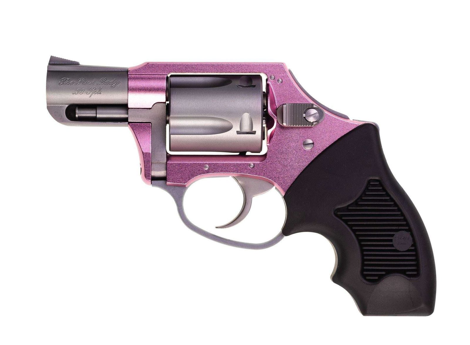 Charter Arms – THE PINK LADY .38 Special 2″ 5rd Compact Grip DAO Hammer Pink/Stainless Steel