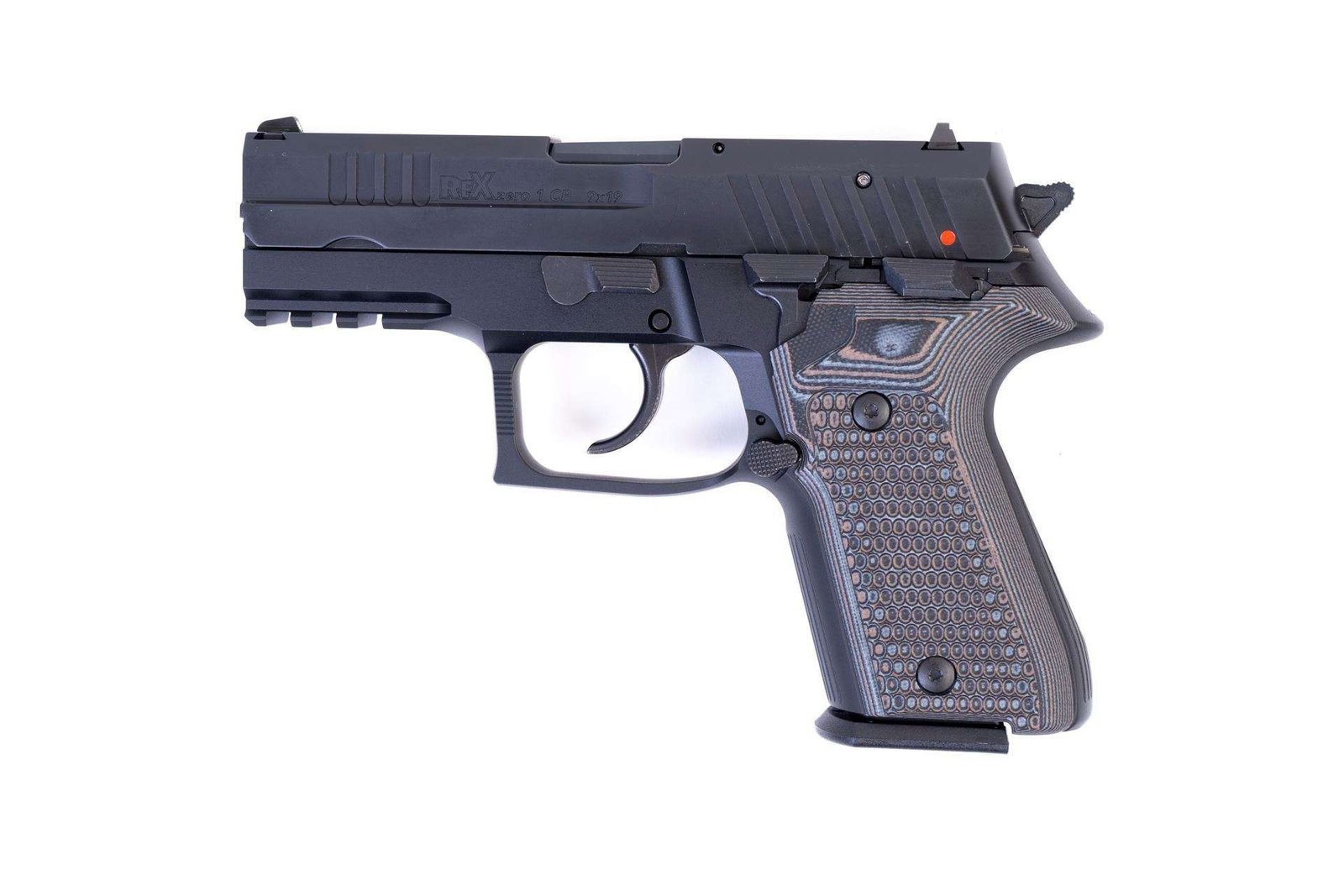 Arex Rex Zero 1CP-01GR1 9mm Green with Hogue Piranha Black Grey Grips 15rd Pistol