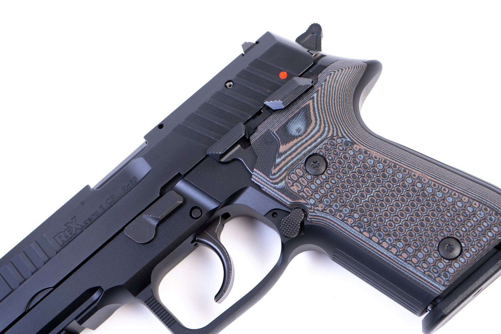 Arex Rex Zero 1CP-01GR1 9mm Green with Hogue Piranha Black Grey Grips 15rd Pistol
