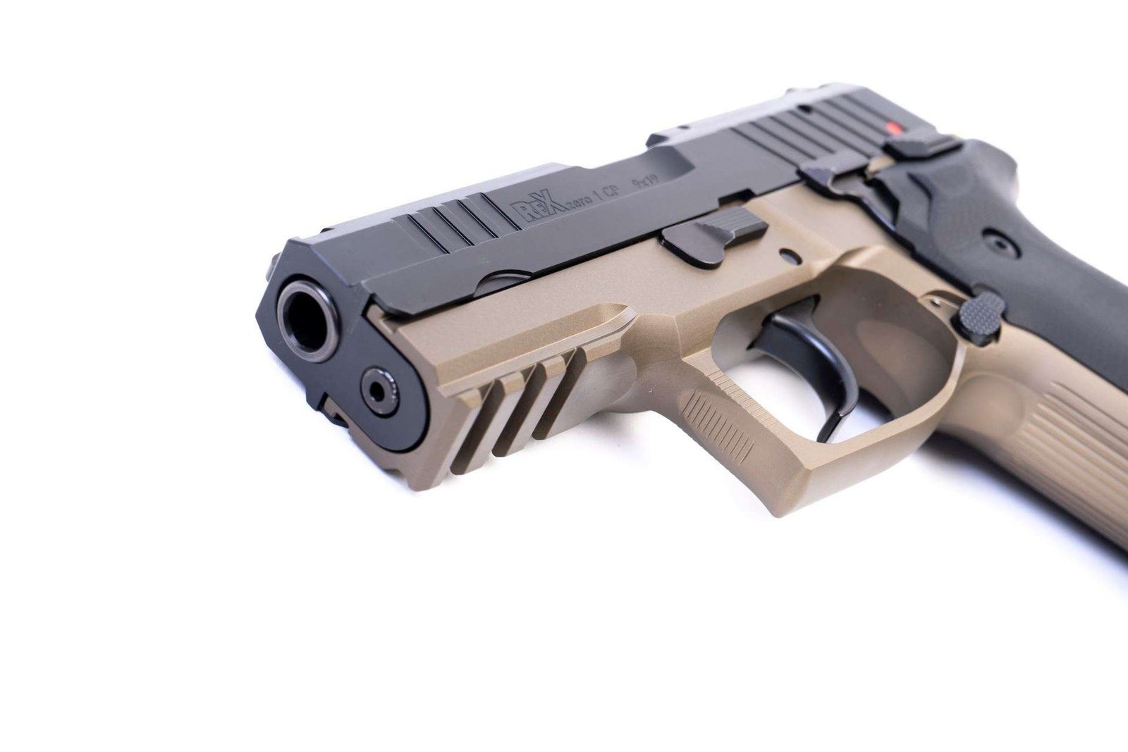 Arex Rex Zero 1CP-05B1 Flat Dark Earth with Hogue Black Grips 9mm Semi-Automatic 10 Round Pistol