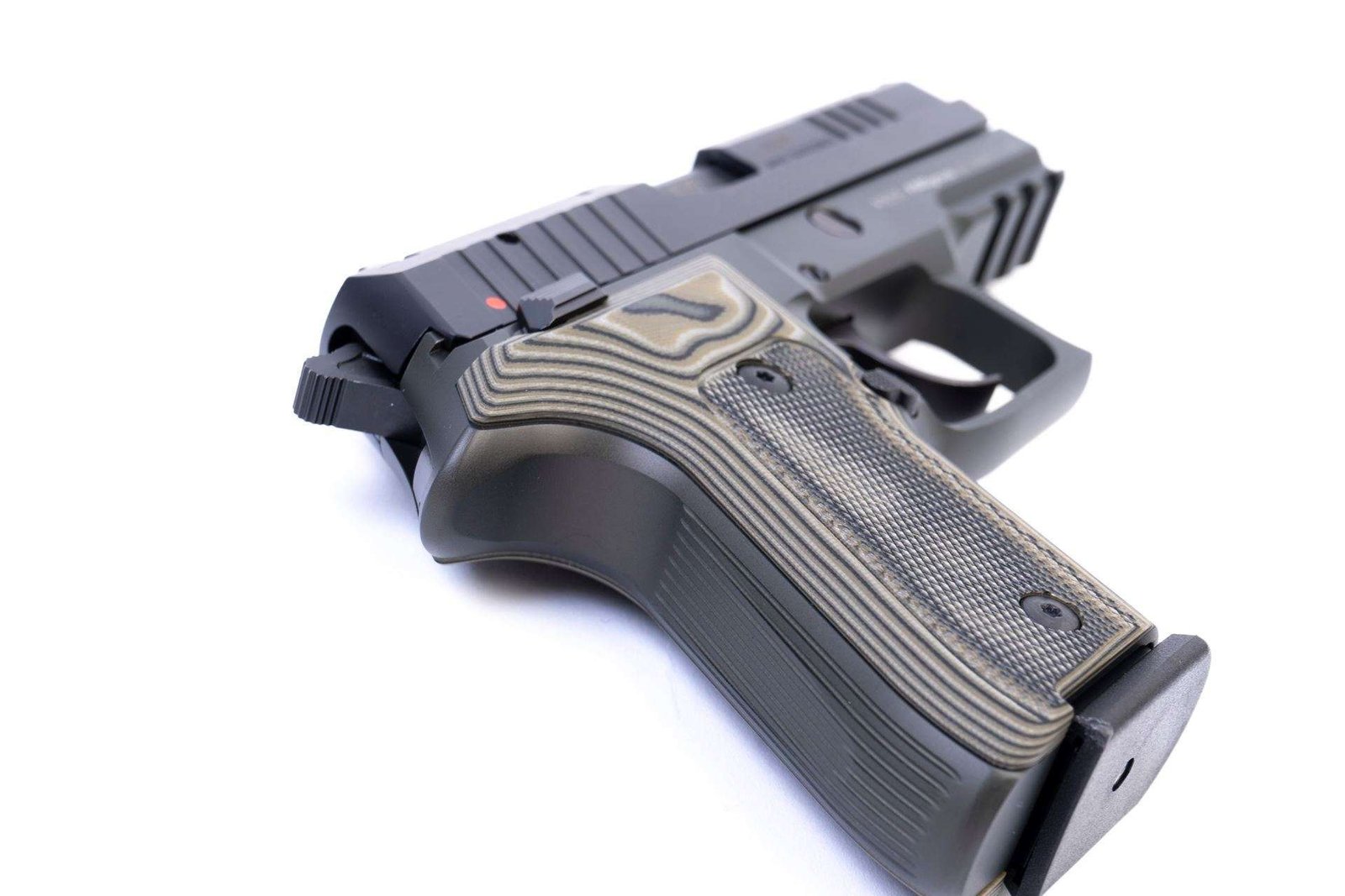 Arex Rex Zero 1CP-07G1 Green with Hogue Checkered Green Grips 9mm 15 Round Pistol