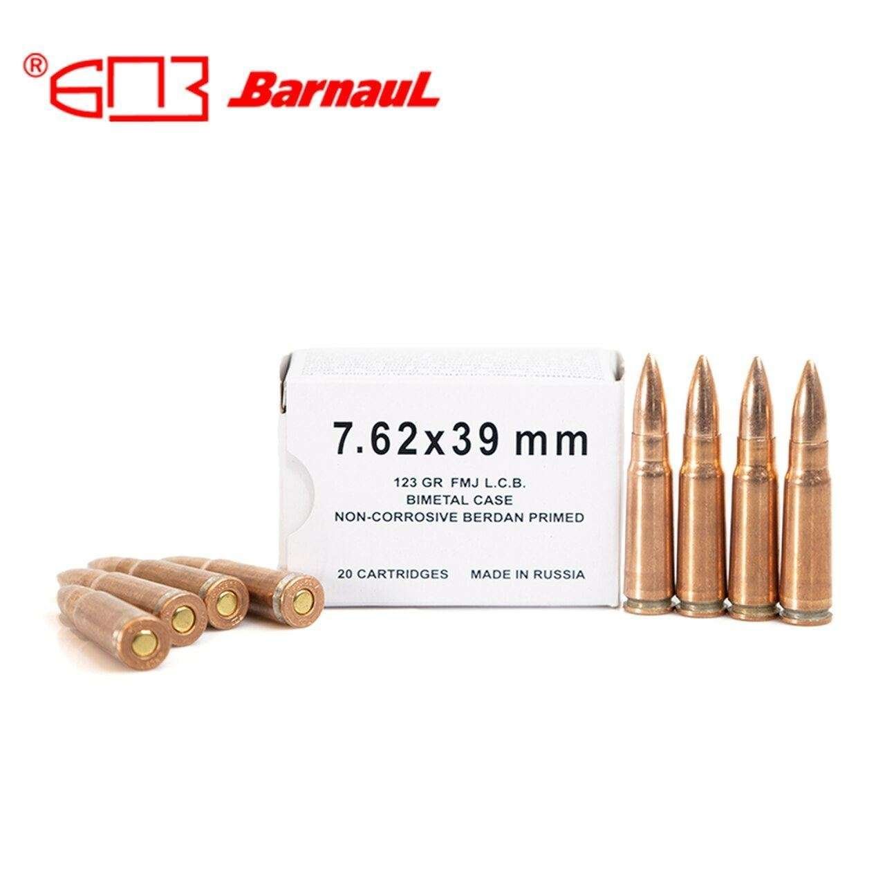 Barnaul 7.62×39 123gr FMJ Bimetal Case & Bullet 500rds Ammunition