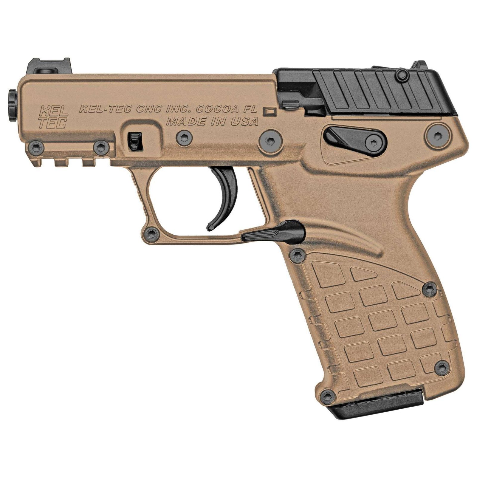 Kel-Tec P17 Compact 22LR Pistol Threaded Barrel Tan Polymer Frame 16rd