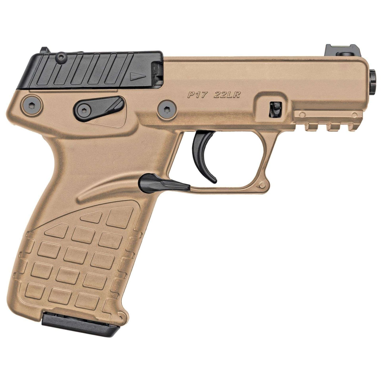 Kel-Tec P17 Compact 22LR Pistol Threaded Barrel Tan Polymer Frame 16rd