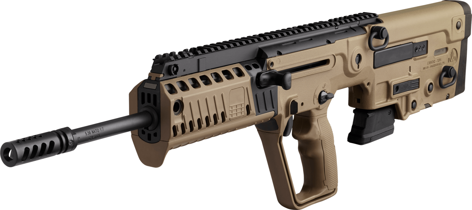 IWI TAVOR X95 CA Compliant Bullpup Rifle 5.56 Nato 18″ Barrel RH 10 Round Mag BUIS Flattop Flat Dark Earth