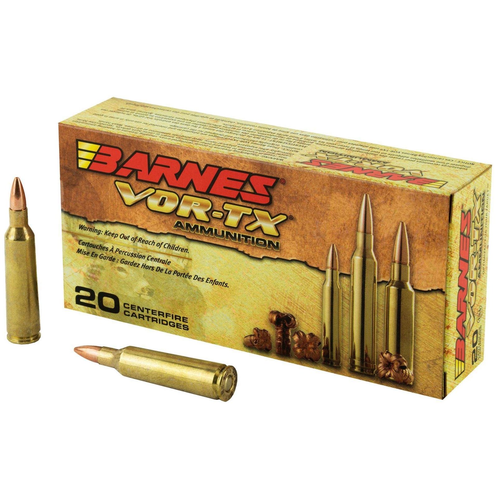 Barnes Vor-TX Rifle TSX FB 22-250 Remington 200 case (10 boxes)
