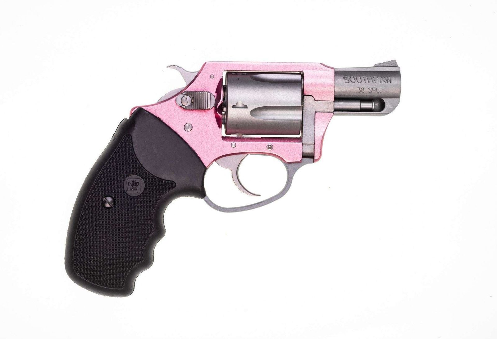 Charter Arms – SOUTHPAW .38 Special 2″ 5rd Full Grip Pink/Stainless Steel for MA
