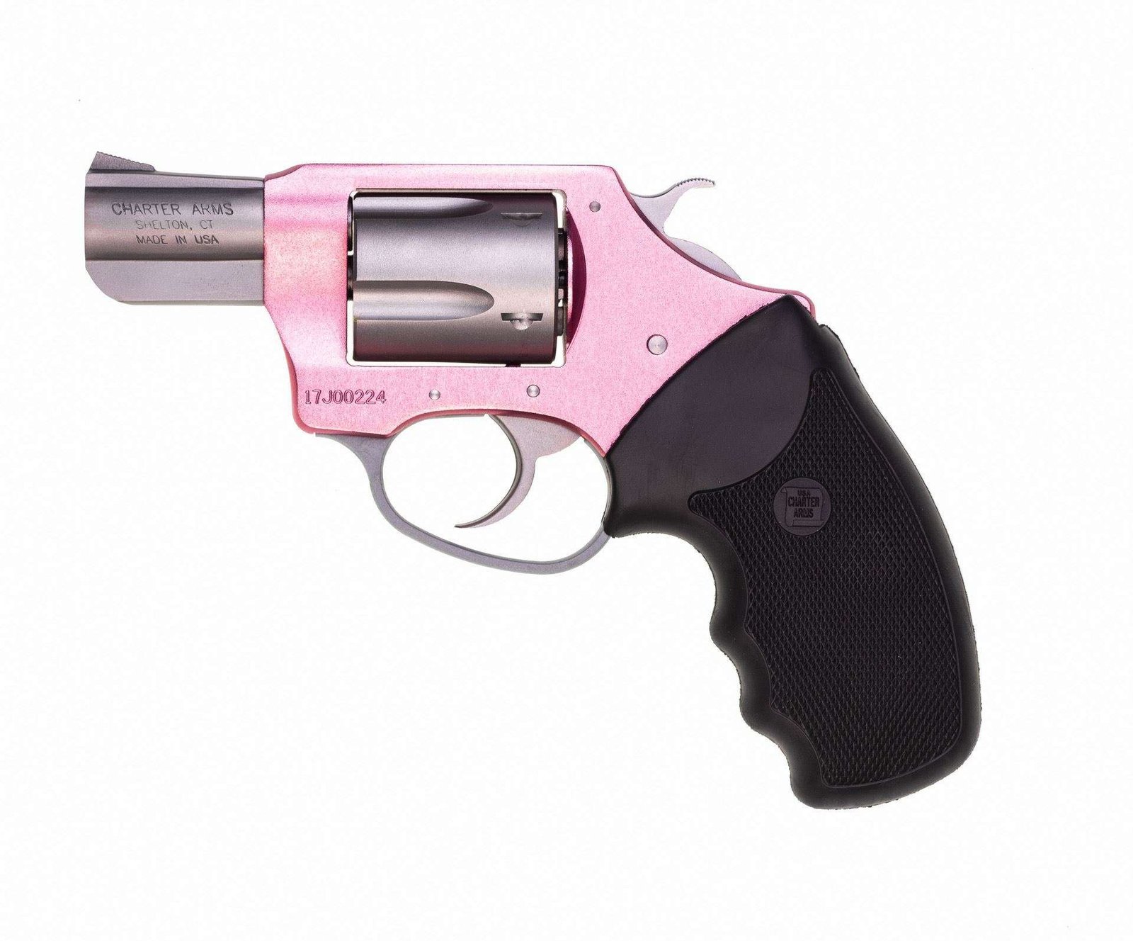 Charter Arms – SOUTHPAW .38 Special 2″ 5rd Full Grip Pink/Stainless Steel for MA