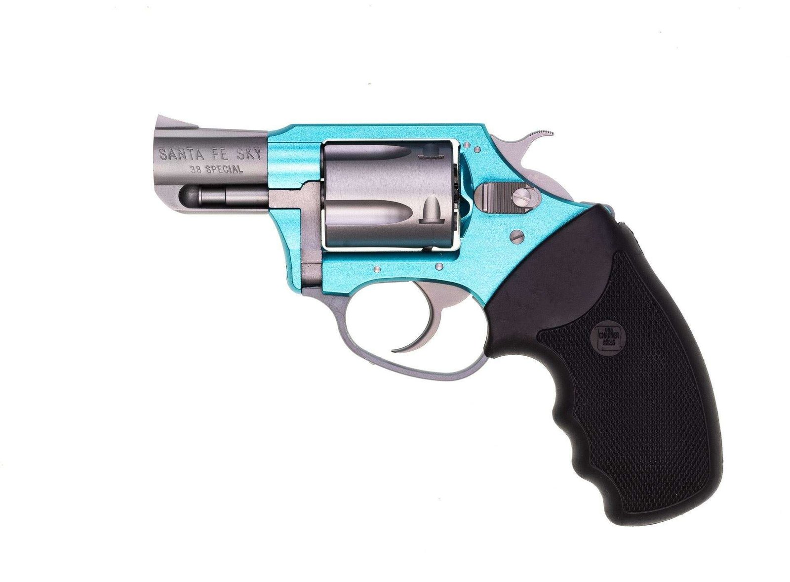 Charter Arms – Santa Fe Sky .38 Special 2″ 5rd Rubber Grip Blue and Silver