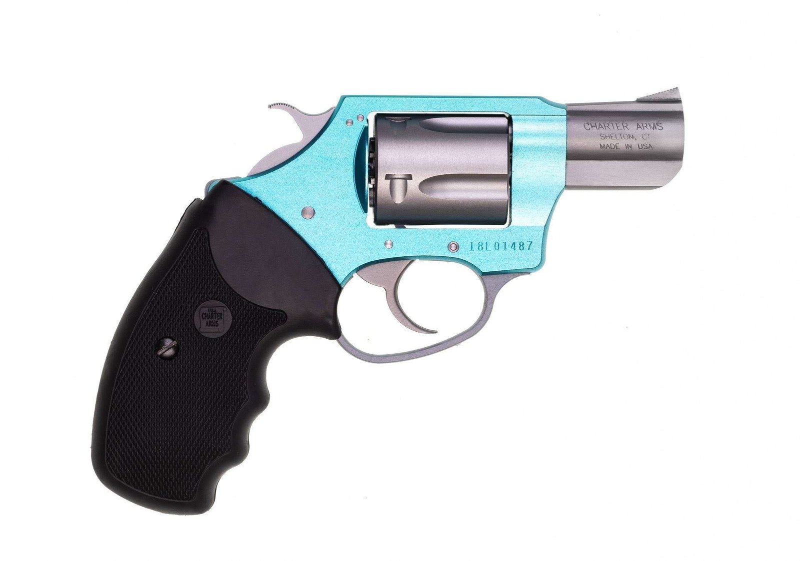 Charter Arms – Santa Fe Sky .38 Special 2″ 5rd Rubber Grip Blue and Silver