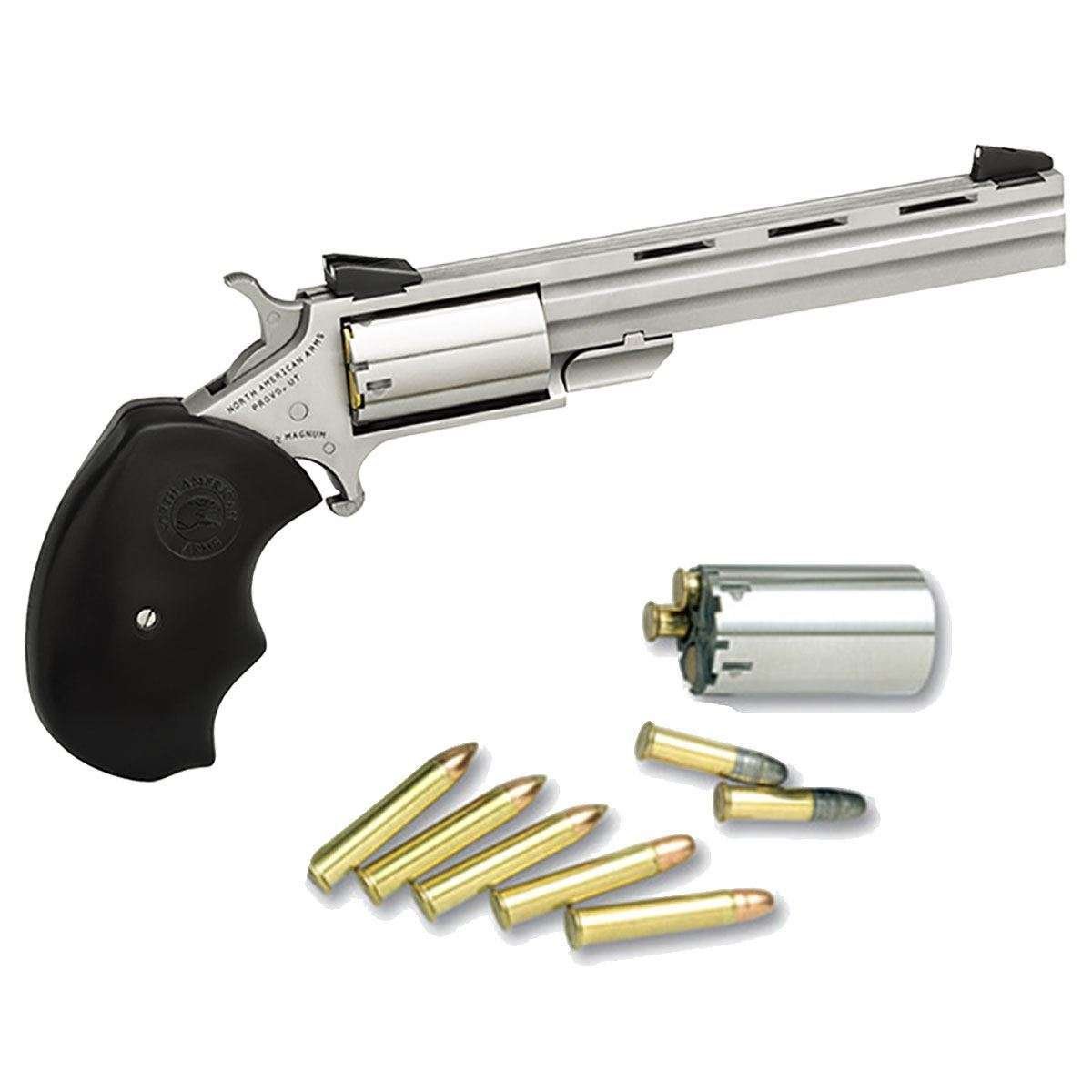 NAA-Mini Master Target Single Action 22LR/M Conversion 4″ Barrel Fixed Sight 5rd CA