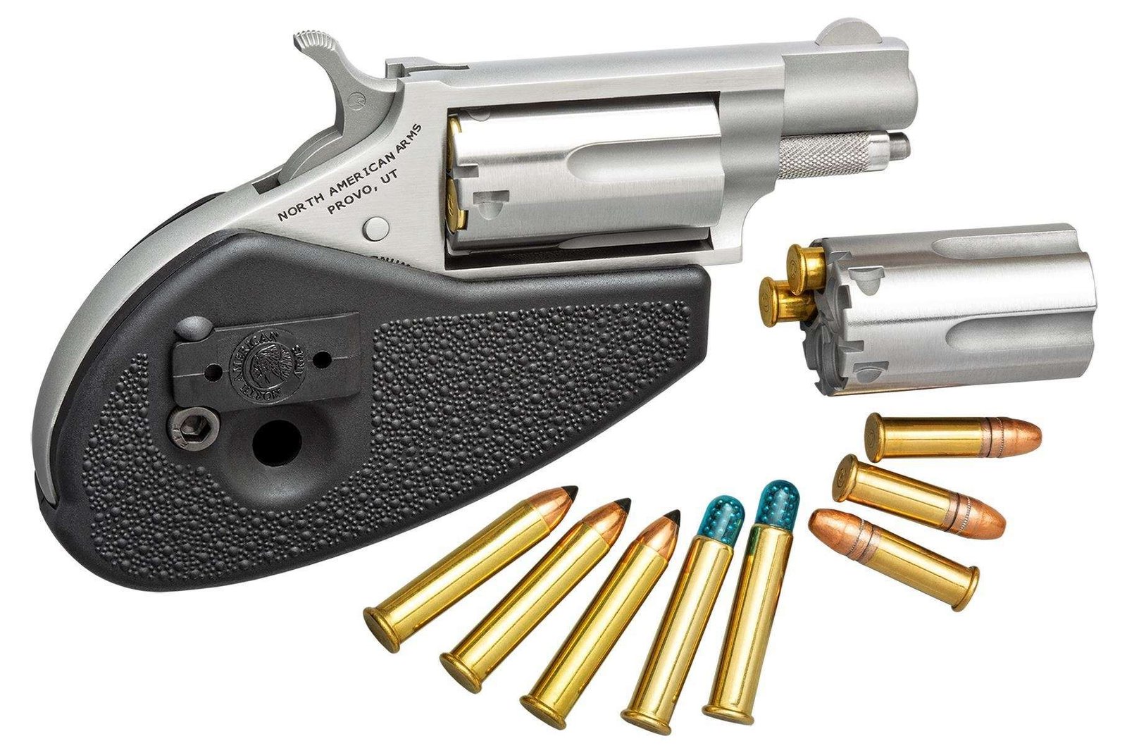 NAA – 22 LR/M Conversion Mini-Revolver with Holster Grip Combination 1 1/8″ Barrel 5rd