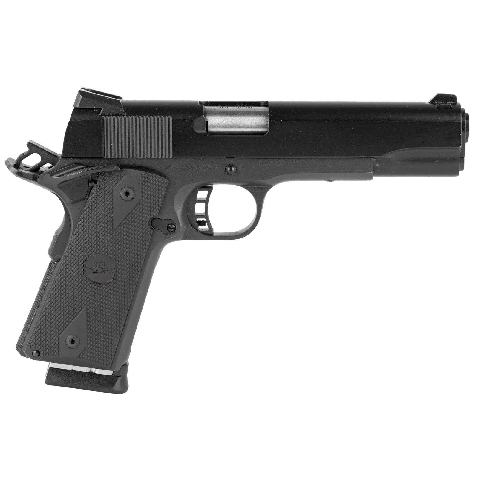 Rock Island 1911 Full Size 9MM 10rd 5″ Barrel Steel Frame Parkerized Finish Rubber Grips