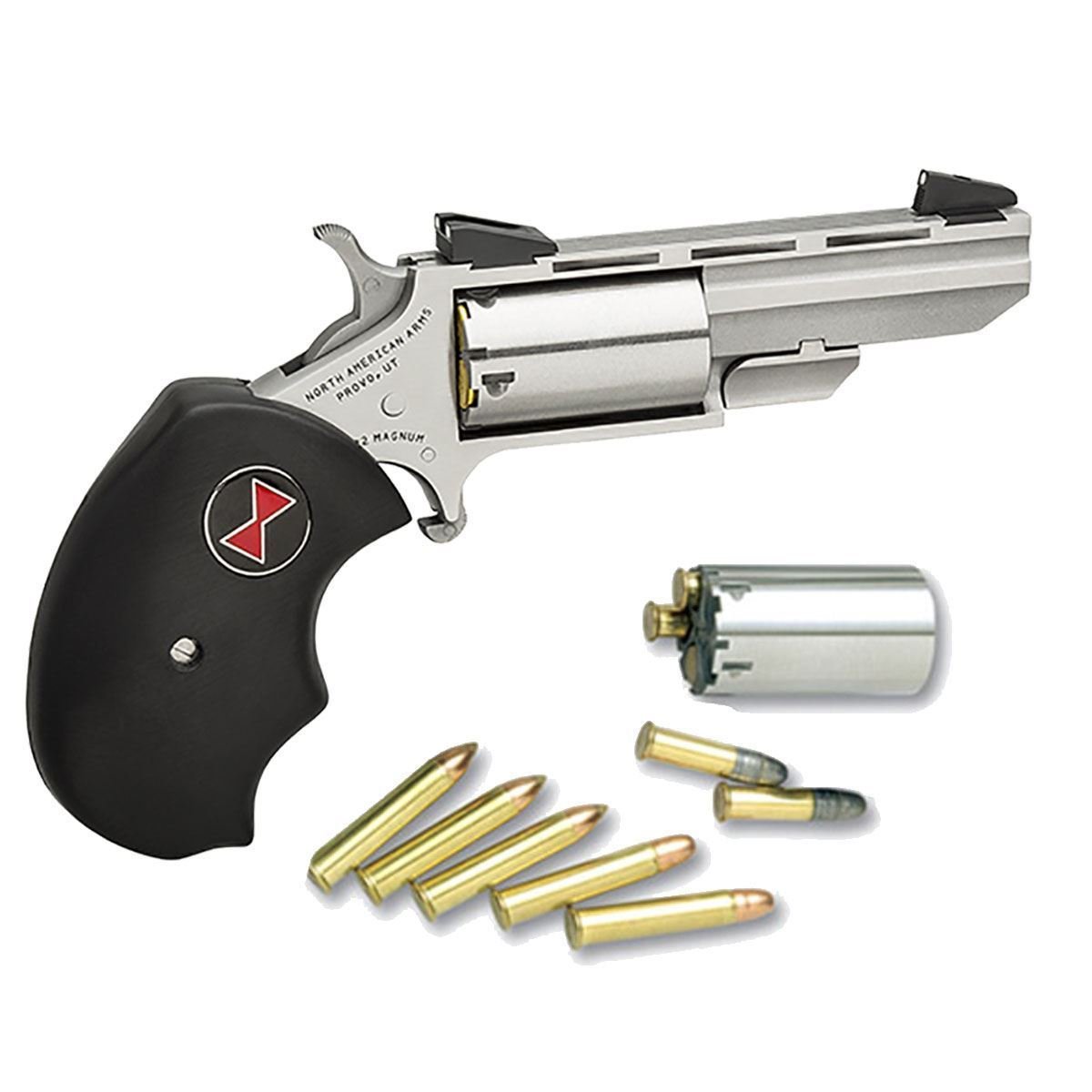 NAA- Black Widow 22 LR/M Conversion 2″ Barrel Fixed Sight 5rd