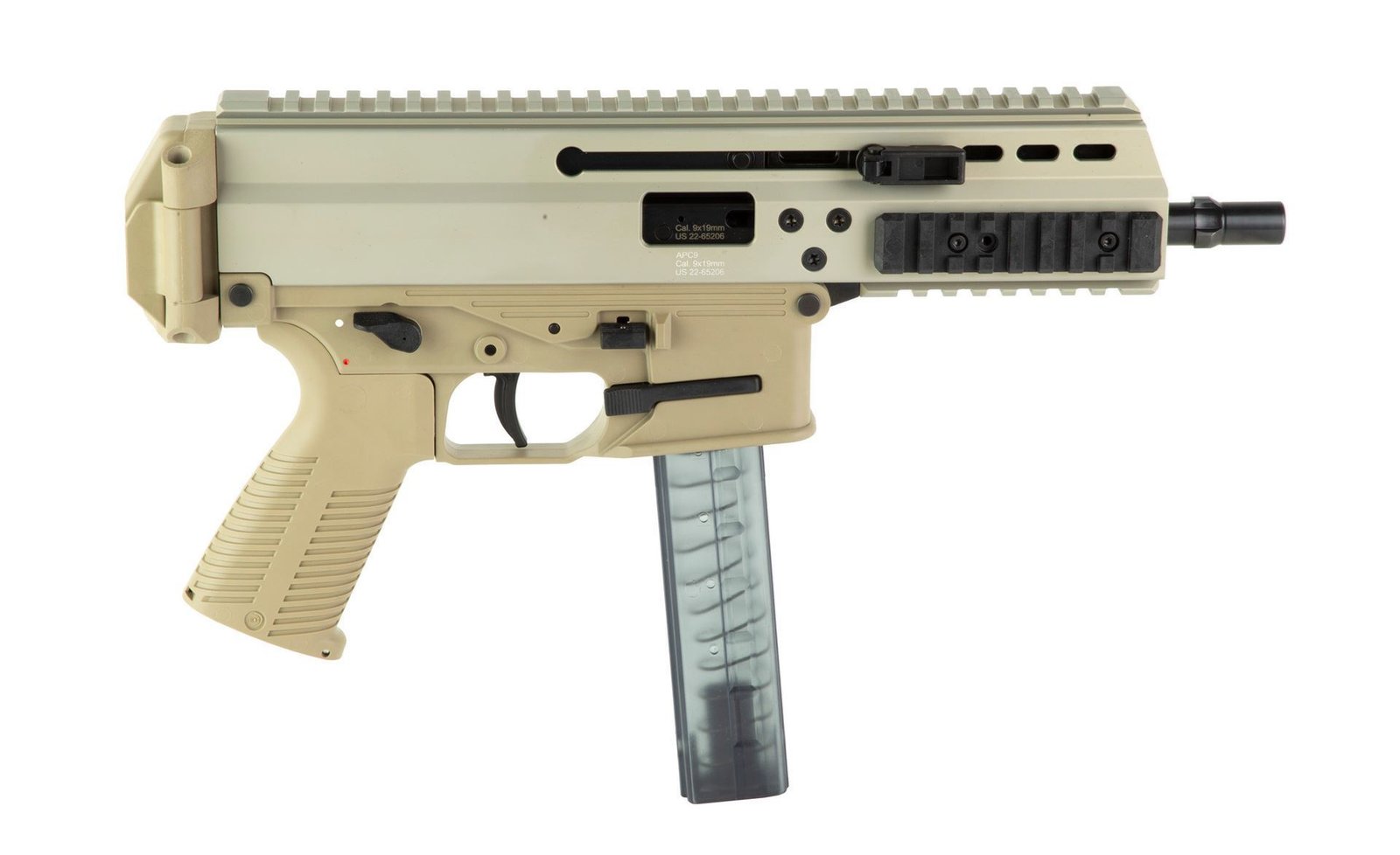 B&T APC9 PRO Semi-Auto 9mm Pistol 7″ Barrel 30rds Coyote Tan