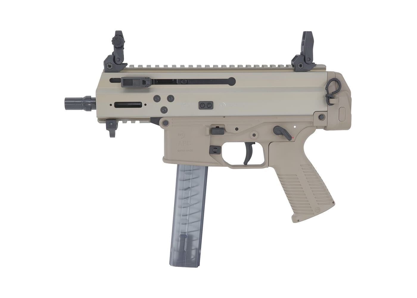B&T APC9K PRO Sem-Auto 9mm Pistol 4.5″ Threaded Barrel 30rds Coyote Tan