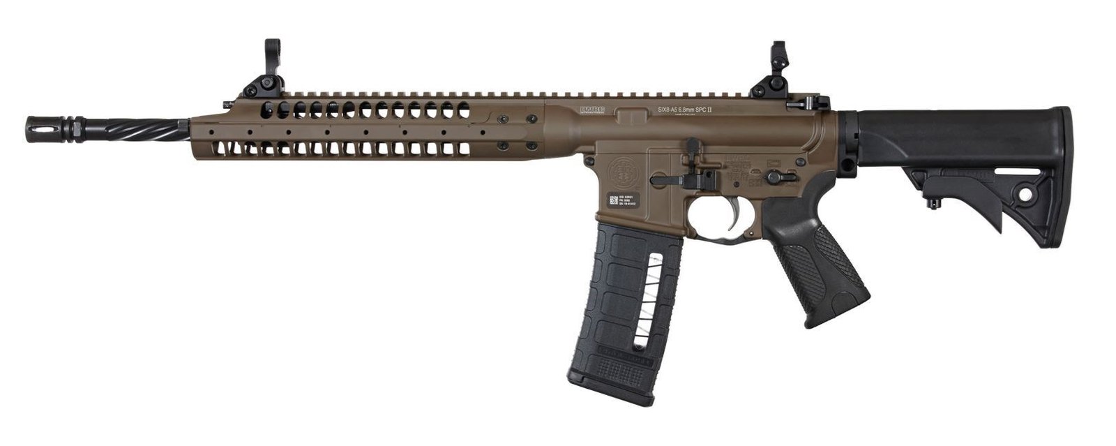 LWRC International SIX8 A5 6.8mm 16.1″ Barrel 30rd Semi-Auto Rifle Patriot Brown