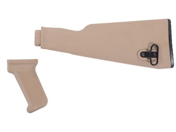 Arsenal Intermediate Length AK47 Desert Sand Buttstock and Pistol Grip Set for Milled Receivers