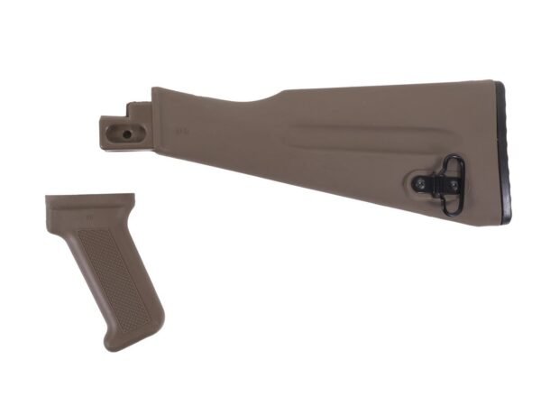 Arsenal AK47 / AK74 Warsaw Length FDE Buttstock and Pistol Grip Set for Stamped Receivers