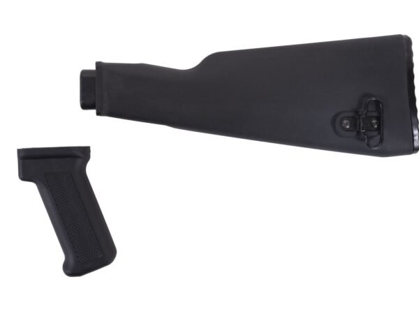 Intermediate Length Black AK47 Buttstock and Pistol Grip Set for Milled Receivers