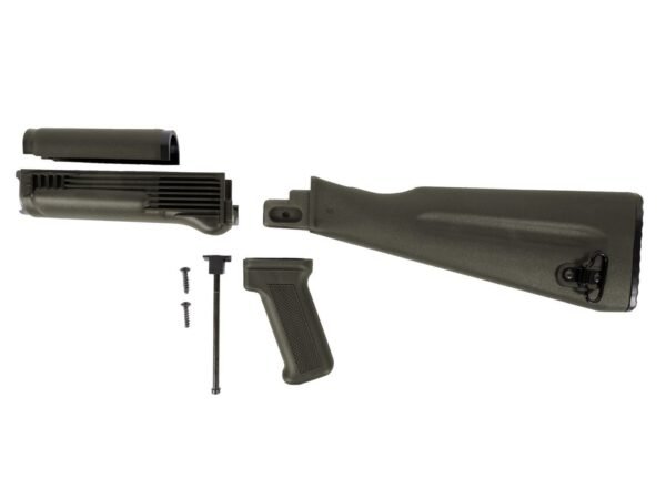 Arsenal 4 Piece OD Green Warsaw Length Mil Spec Buttstock Set for Stamped Receivers with Hardware