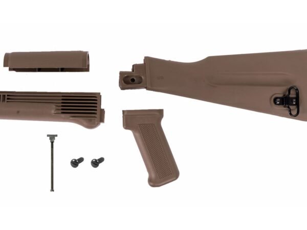 Arsenal FDE Left Side Folding Warsaw Length Stock Set for Stamped Receivers with Hardware